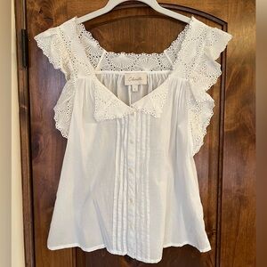 Cleobella white eyelet blouse
